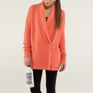 Lululemon Post Practice Cardi in Plum Peach